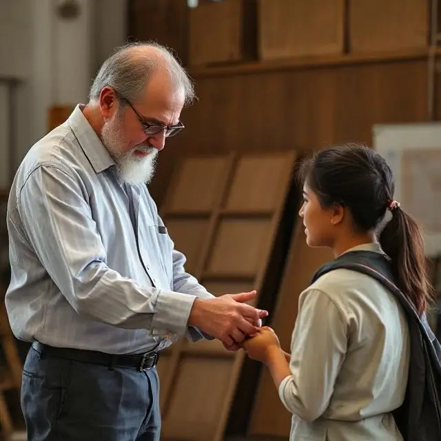 A master instructing a student