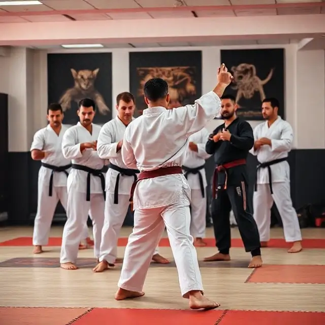A group of adult students after a challenging class