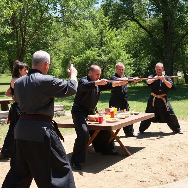 Warrior's Path members enjoying a sunny outdoor event