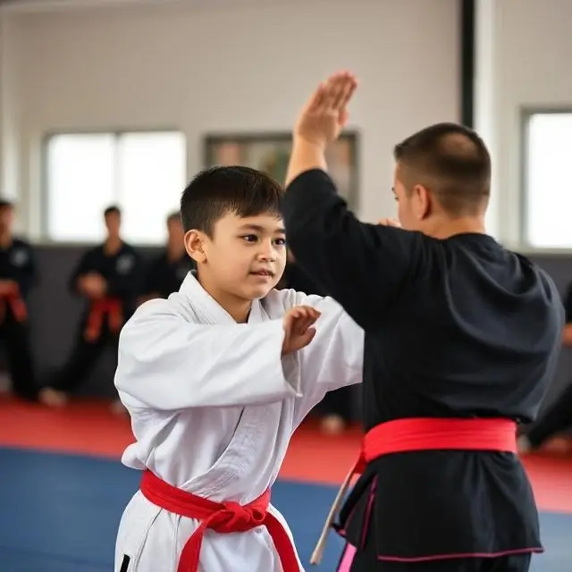 A new student trying a martial arts class